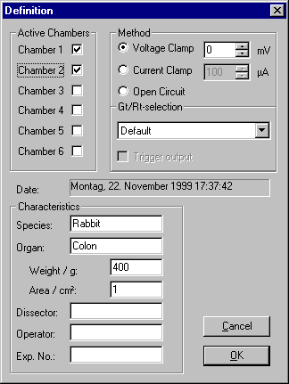 Software : Definition of Chamber Mode